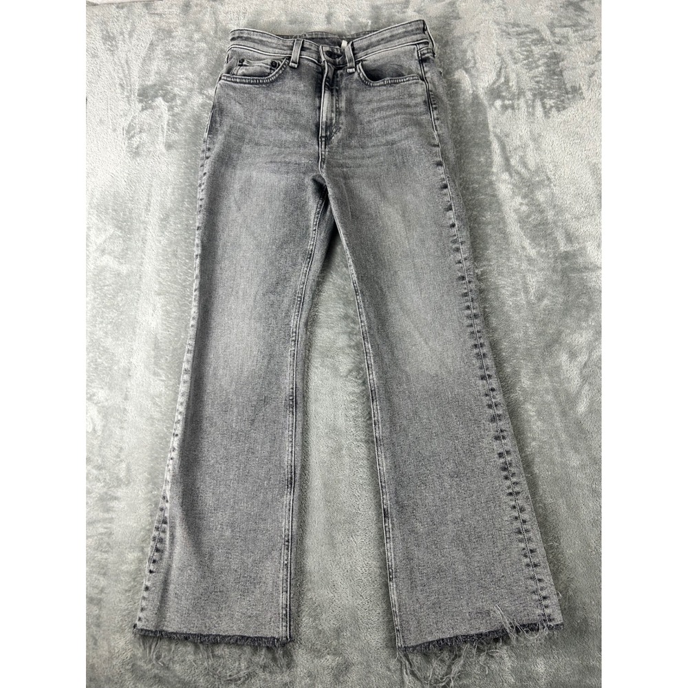 Rag & Bone Nina High-Rise Ankle Flare Jeans Grey Size 27